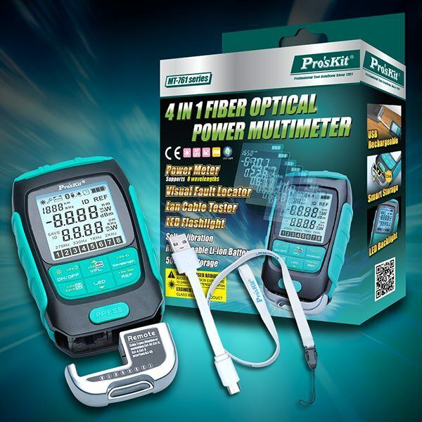 Proskit MT-7615 Fiber Optik Güç Ölçer Lan Kablosu Test Cihazı