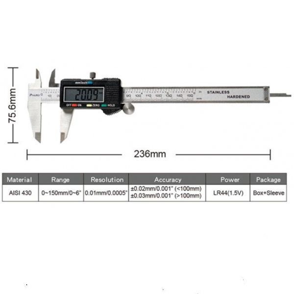 Proskit PD-151 150mm Dijital Kumpas