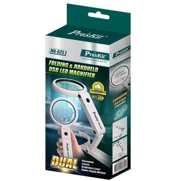 Proskit MA-025 Katlanabilir Usb Ledli Büyüteç