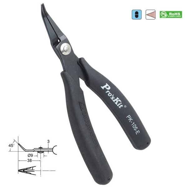 Proskit 1PK-105-E Açılı Antistatik Kargaburun