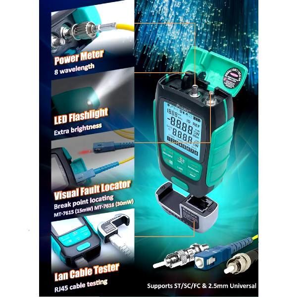 Proskit MT-7616 Fiber Optik Güç Ölçer Kablo Test Cihazı
