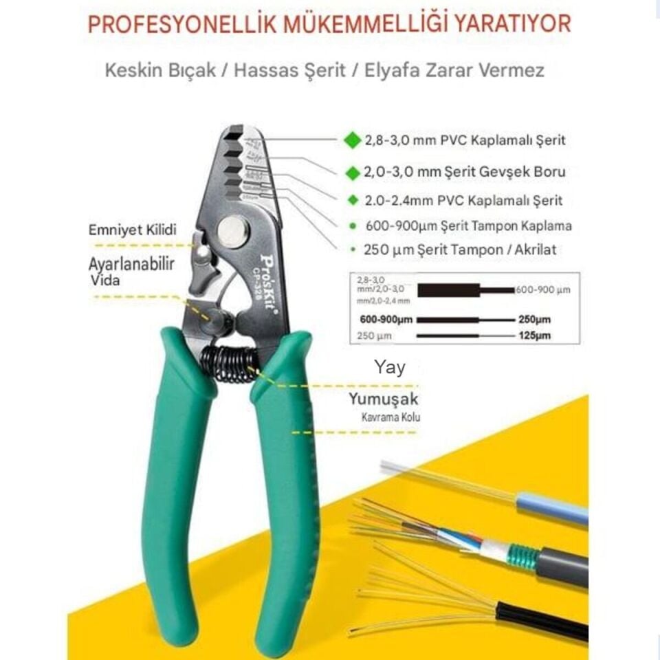 Proskit CP-328 Fiber Optik Kablo Soyucu