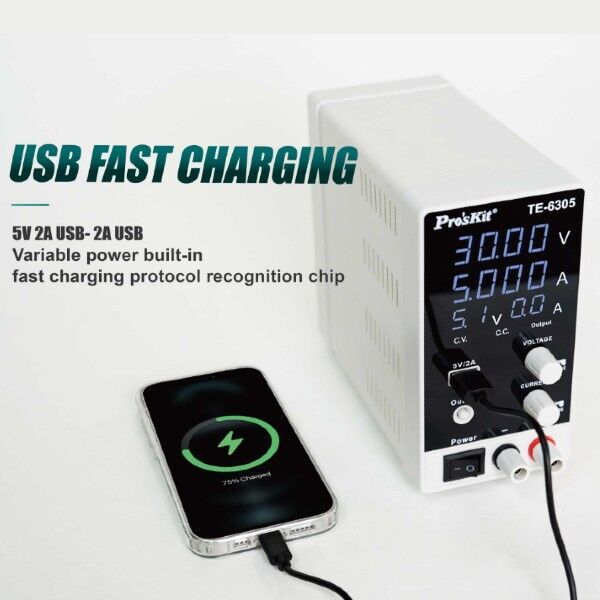 Proskit TE-6305 30V 5A Ayarlanabilir Dc Güç Kaynağı