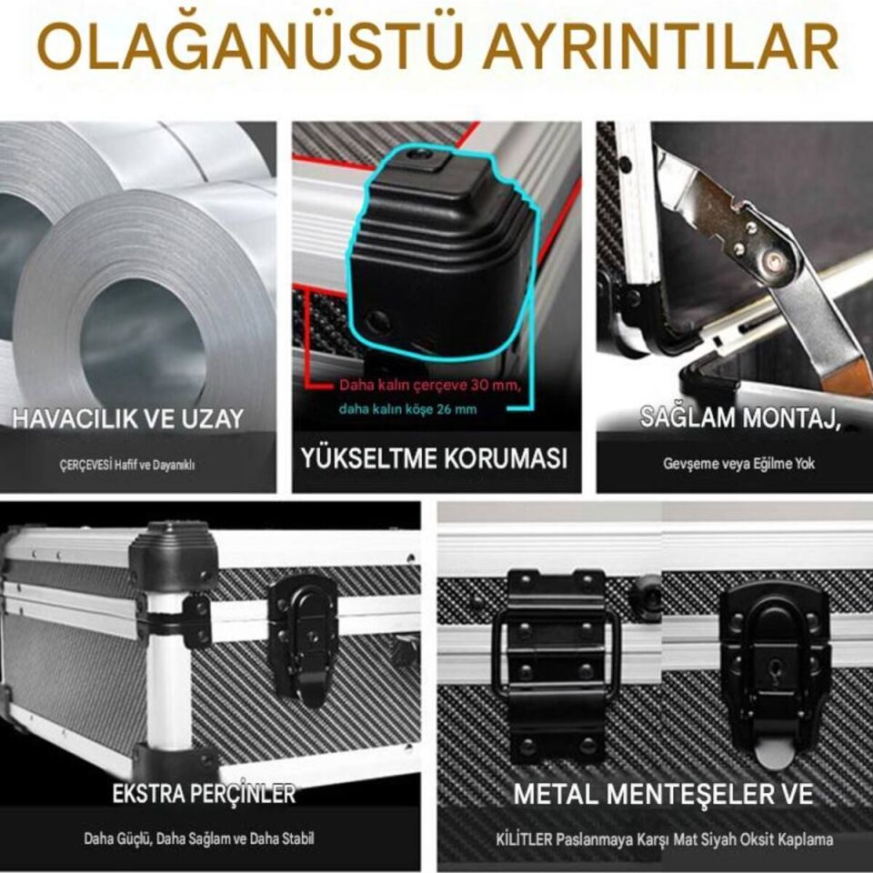 Proskit TC-756 Lüks Alüminyum ve Karbon Fiber Takım Çantası