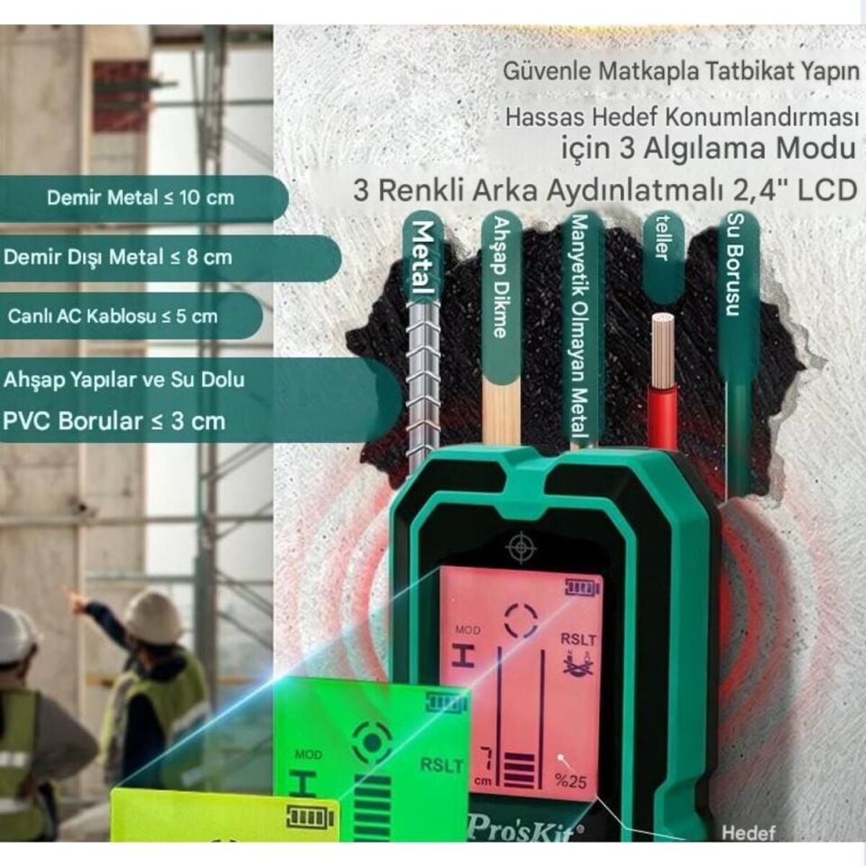 Proskit NT-6357 Duvar Tarama Dedektör Cihazı