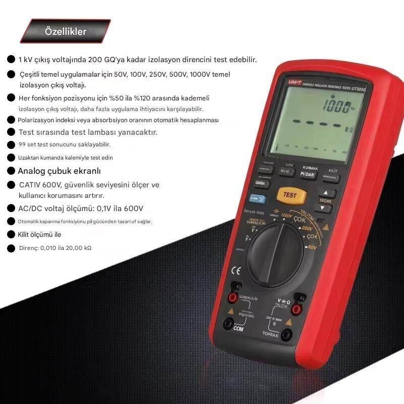 Unit UT505B 0.1nF ~ 500μF İzolasyon Direnç Test Cihazı
