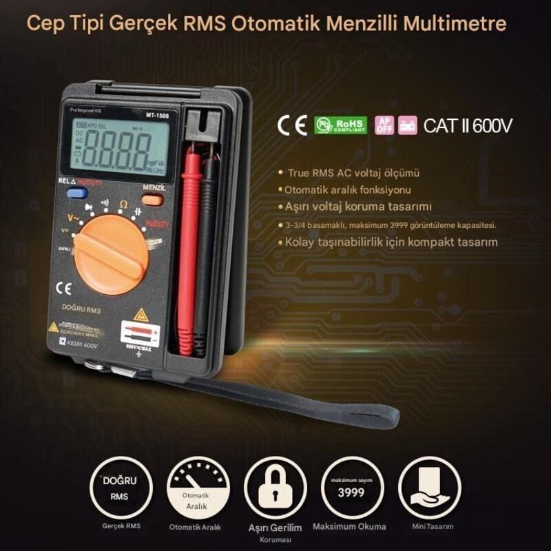 Proskit MT-1506 Dijital Multimetre Kalibrasyonlu