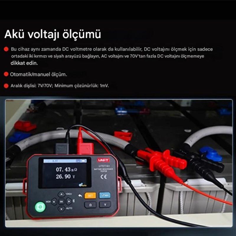 Unit UT677A+ Pil Dahili Direnç Test Cihazı