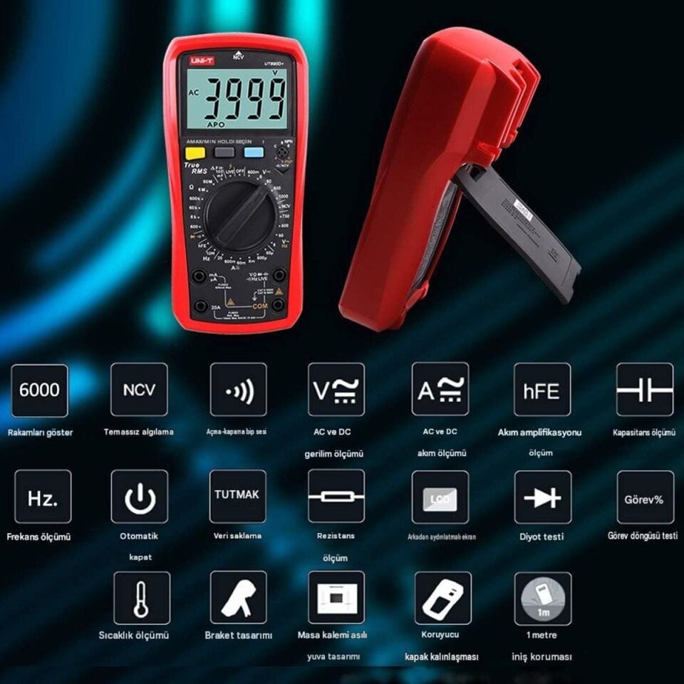 Unit UT890C True-RMS Dijital Multimetre Ölçü Aleti