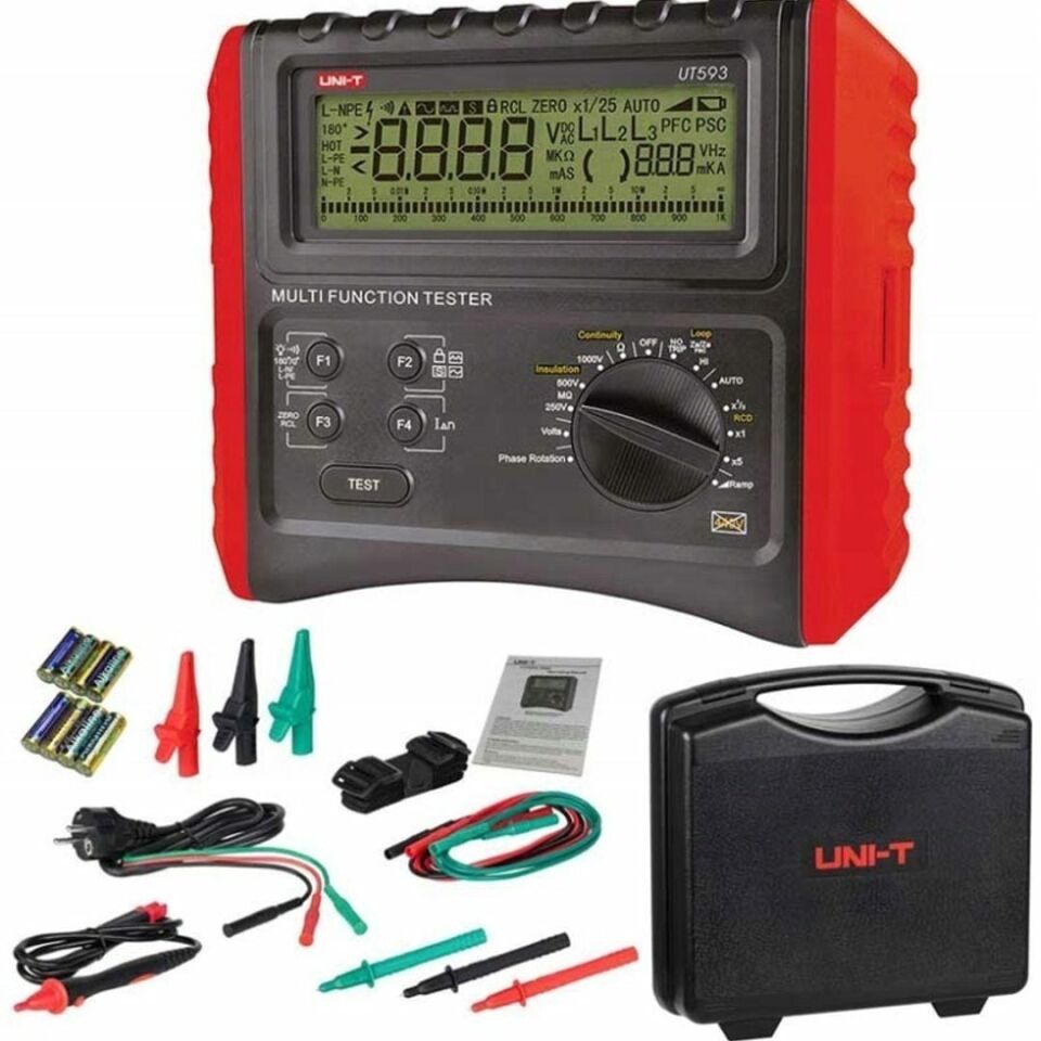 Unit UT593 Çok Fonksiyonlu Elektrik Tesisat Test Cihazı Kalibrasyonlu