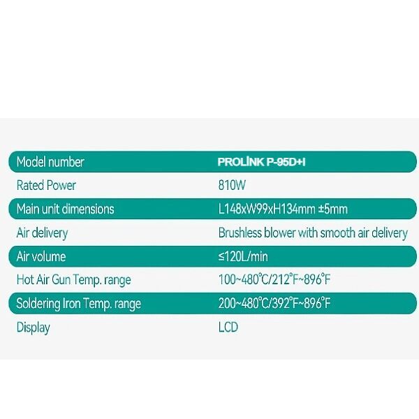 Prolink P-95D+I Sıcak Hava İstasyonu