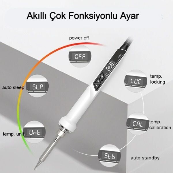 Sunline SL690D 90W Led Ekran Isı Ayarlı Kalem Havya